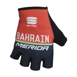SPORTFUL Kolarskie rękawiczki z krótkimi palcami - BAHRAIN MERIDA 2017 - czarny/czerwony