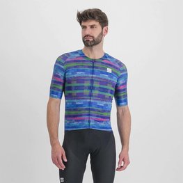 SPORTFUL Koszulka kolarska z krótkim rękawem - GLITCH BOMBER - niebieski