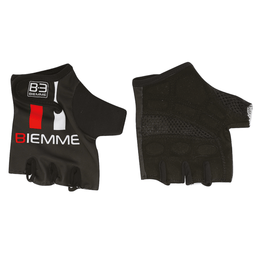 Kolarskie rękawiczki z krótkimi palcami - STRAPS - biały/czarny/czerwony