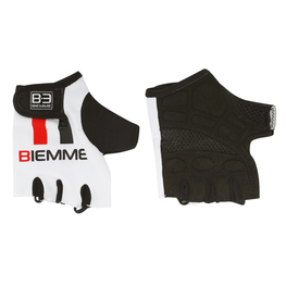 Kolarskie rękawiczki z krótkimi palcami - STRAPS - czerwony/biały/czarny