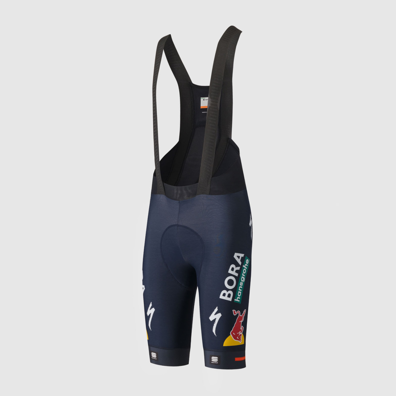SPORTFUL Krótkie spodnie kolarskie z szelkami - REDBULL BORA HANSGROHE FIANDRE NORAIN - niebieski