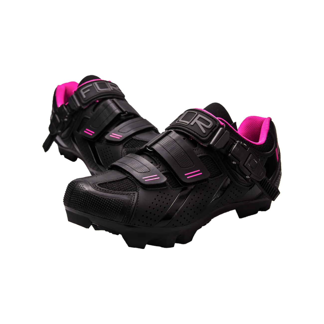 FLR Buty rowerowe - F65 - różowy/czarny