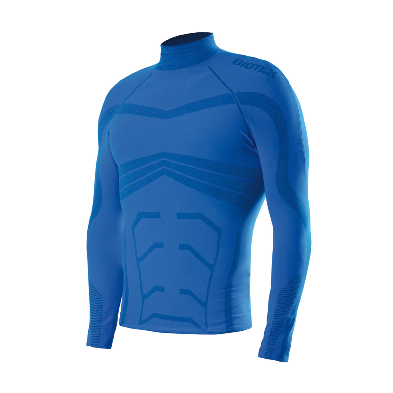 BIOTEX Kolarska koszulka z długim rękawem - POWERFLEX WARM - niebieski