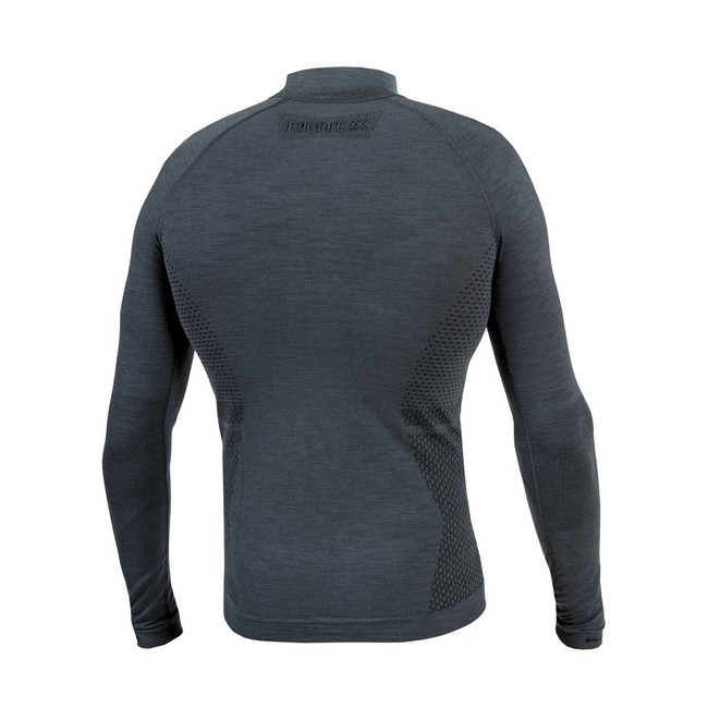 BIOTEX Kolarska koszulka z długim rękawem - MERINO - szary
