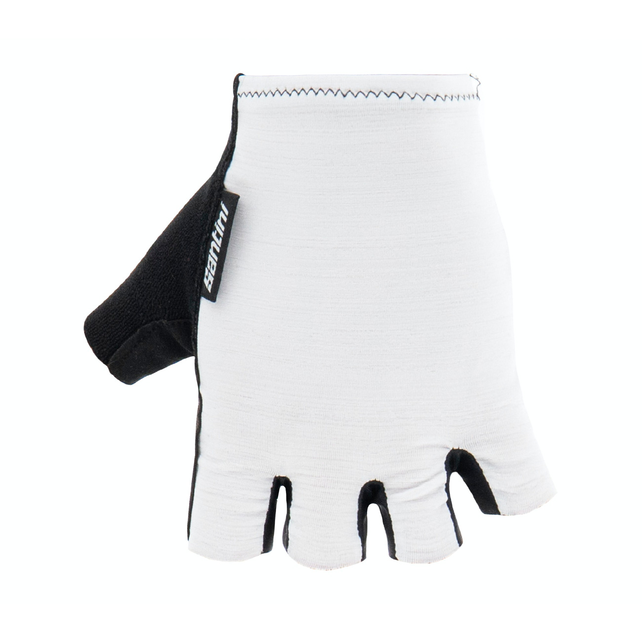 SANTINI Kolarskie Rękawiczki Z Krótkimi Palcami - CUBO - Biały